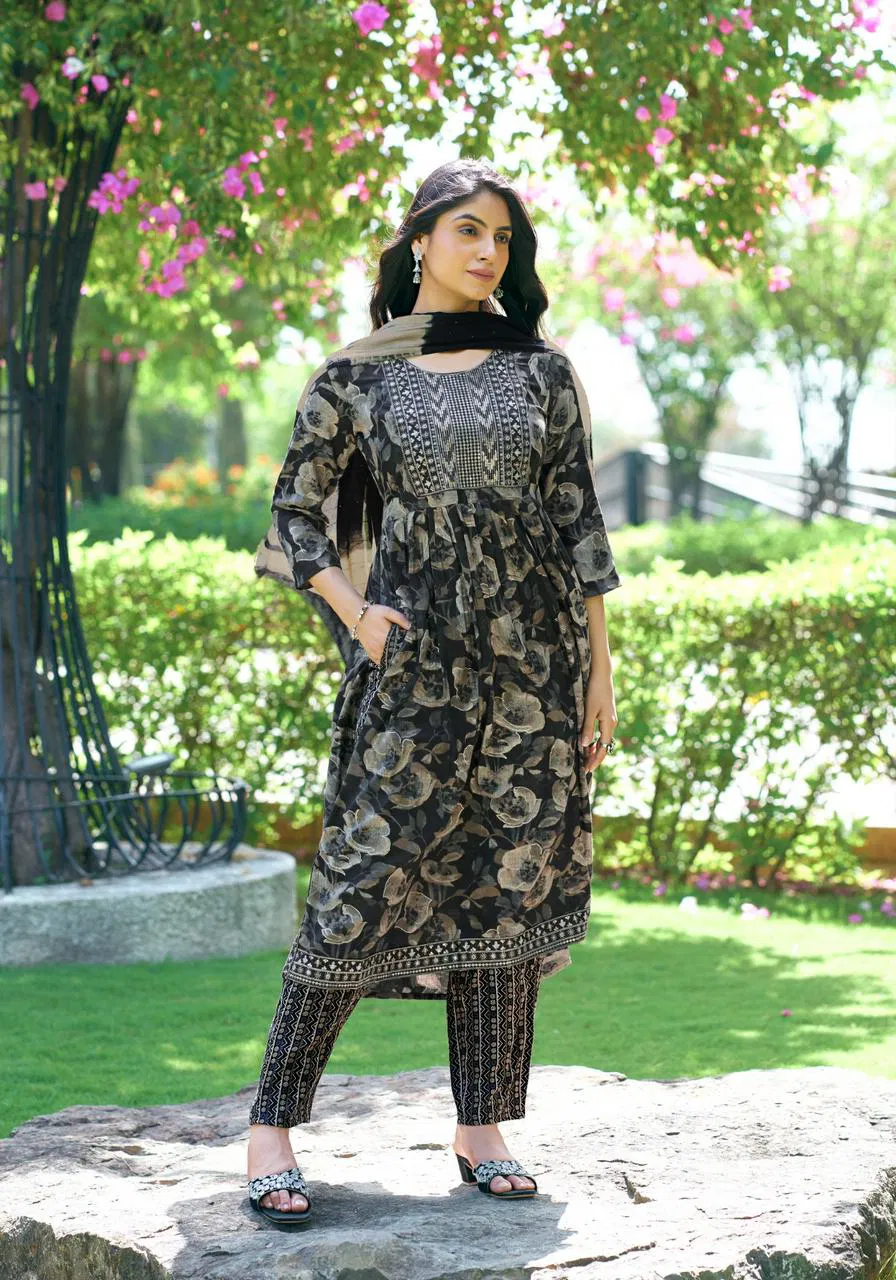 Sara Vol 9 By Mystic 9 Rayon Foil Printed Kurti With Bottom Dupatta Wholesale Market In Surat
